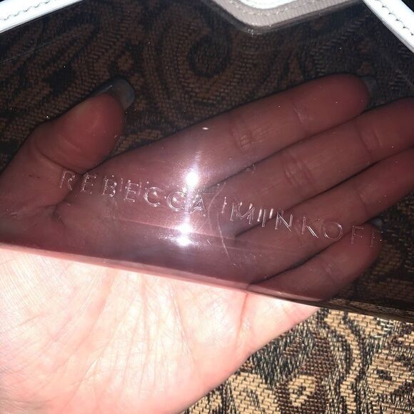 Rebecca Minkoff Leo Leather White & Clear Clutch - Picture 4 of 6